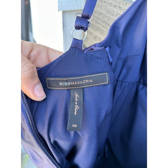 BCBG Maxazria Corella Bluish Purple Ruched Drape‎ Mini Dress - Size 6 - Picture 5 of 5